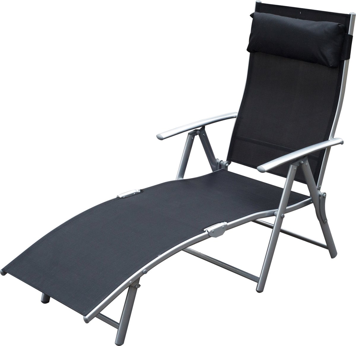 Outsunny pliable chaise longue de plage chaise longue de jardin chaise