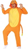 Oranje cartoon draak onesie voor volwassenen - carnaval kostuum