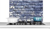 Spatscherm Keuken - Kookplaat Achterwand - Spatwand Fornuis - 90x60 cm - Verf - Stenen - Muur - Aluminium - Wanddecoratie - Muurbeschermer - Hittebestendig