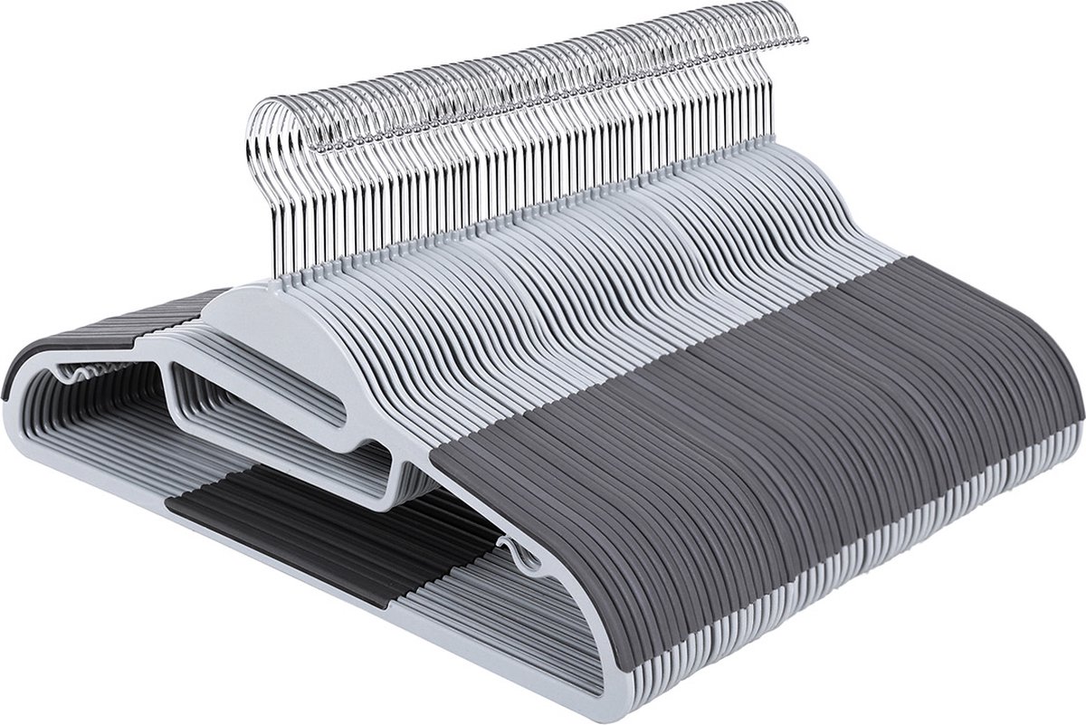 Hoppa! Kleerhangers - Kledinghangers 20 stuks. anti-slip. premium kwaliteit. duurzaam en dun. 0.5 cm dik. 41.5 cm breed. grijs