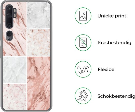 Xiaomi Mi Note 10 Pro - Marbre - Wit - Rosé - Coque de téléphone en Siliconen