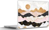 Laptop sticker - 13.3 inch - Marmer - Goud - Pastel - 31x22,5cm - Laptopstickers - Laptop skin - Cover