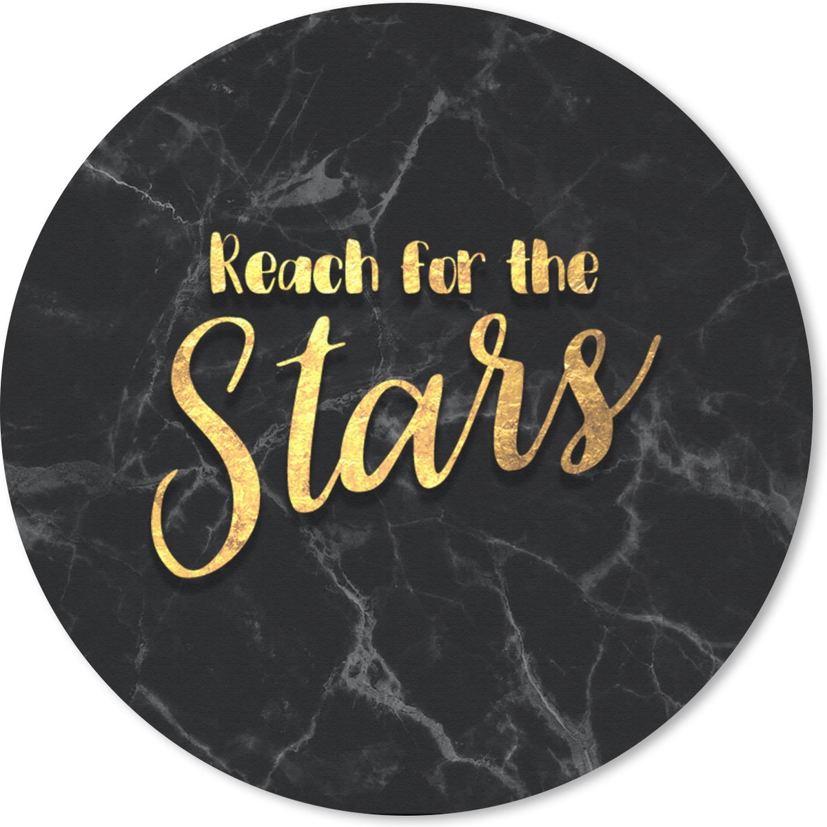 Muismat rond 20x20 cm - Mousepad Quote - Sterren - Goud - Marmer print - Ronde muismatten