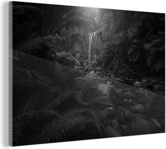 MuchoWow® Glasschilderij - Droge natuur - zwart wit - 120x80 cm - Acrylglas Schilderijen - Foto op Glas