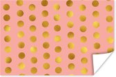 Motif Luxe de gros points dorés sur fond rose 90x60 cm