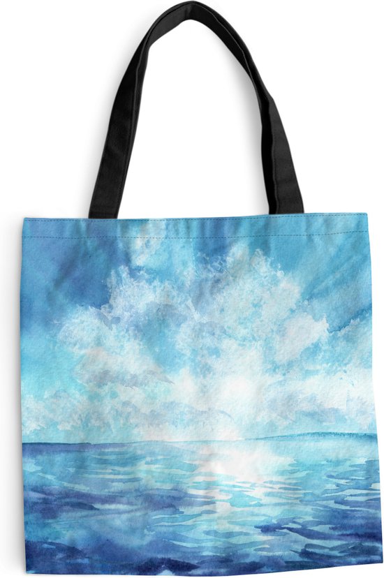 Sac bandoulière - Sac de plage - Shopper Mer - Ciel - Soleil - 45x45 cm - Sac coton