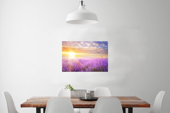 Affiche Lavande - Soleil - Ciel - Nature - 90x60 cm