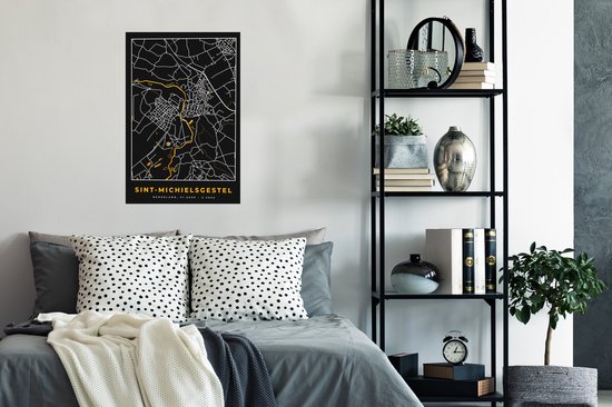 Affiche Sint-Michielsgestel - Plan d'étage - Carte - Or - Plan de la ville - 60x90 cm