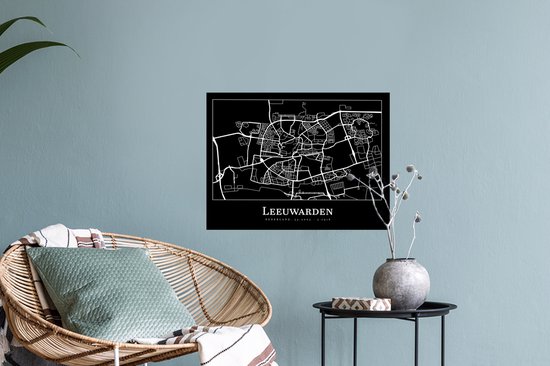 Stickers muraux - Plan de la ville - Leeuwarden - Carte - Carte - 40x30 cm - Feuille adhésive