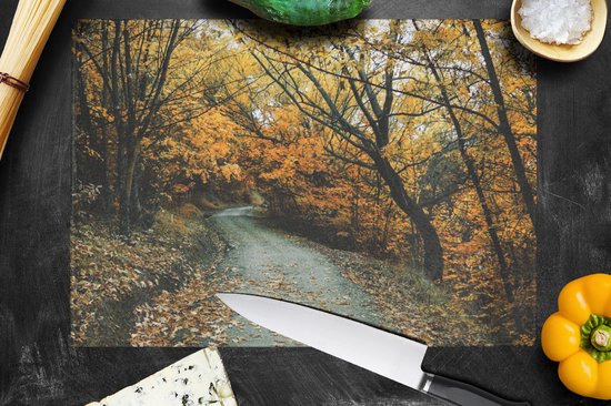 Planche à découper en Verres - 39x28 - Feuilles - Automne - Forêt - Planches à découper en Glas