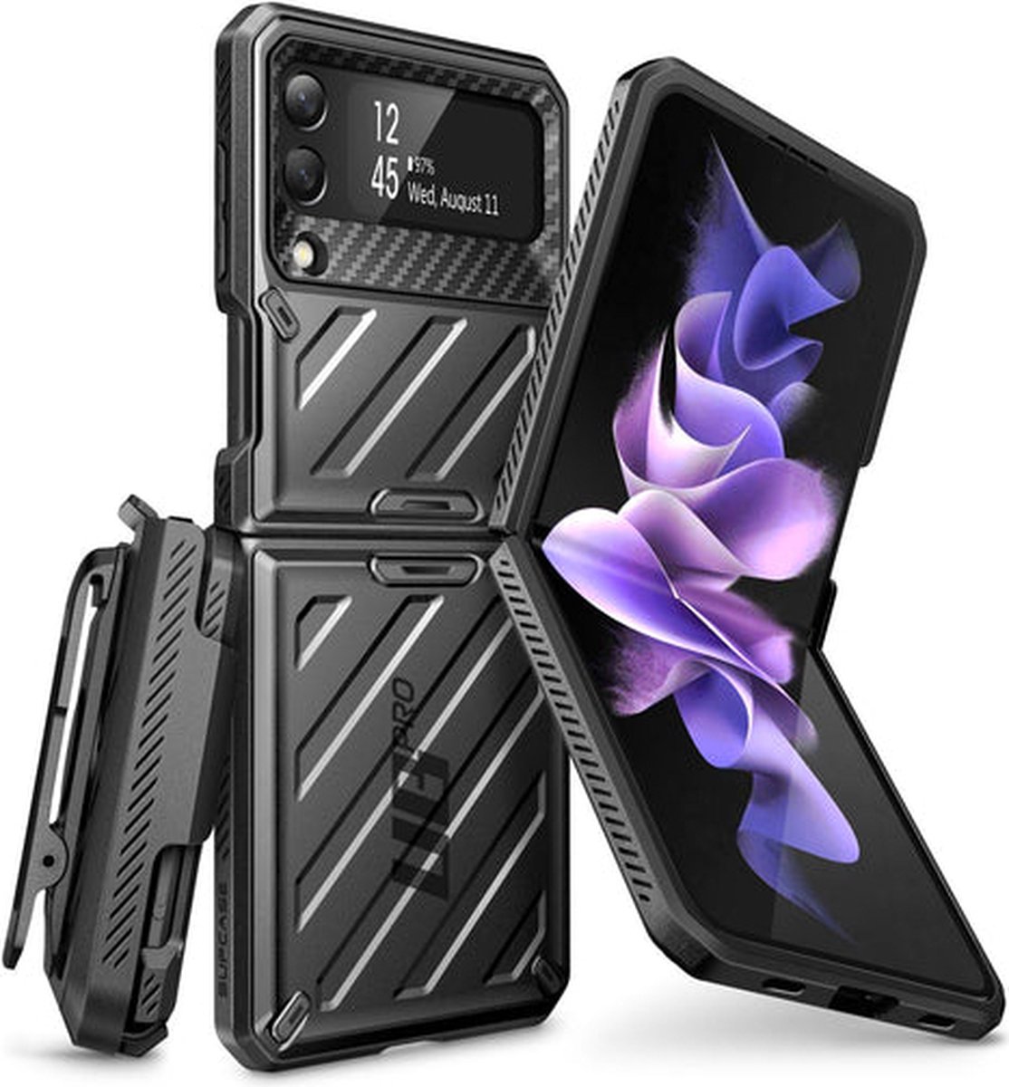 SUPCASE UB Pro Geschikt Voor Samsung Galaxy Z Flip 3 Hoesje - Zwart