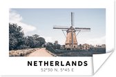 Poster Nederland - Windmolen - Zomer - 180x120 cm XXL