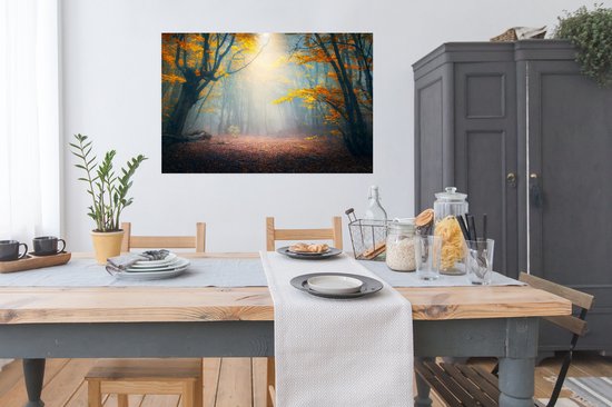 Affiche Forêt - Brume - Automne - 120x80 cm