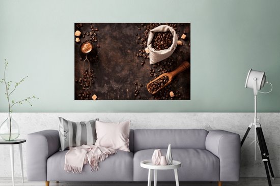 Affiche Grains de Grains de café - Café - Sachet - 120x80 cm