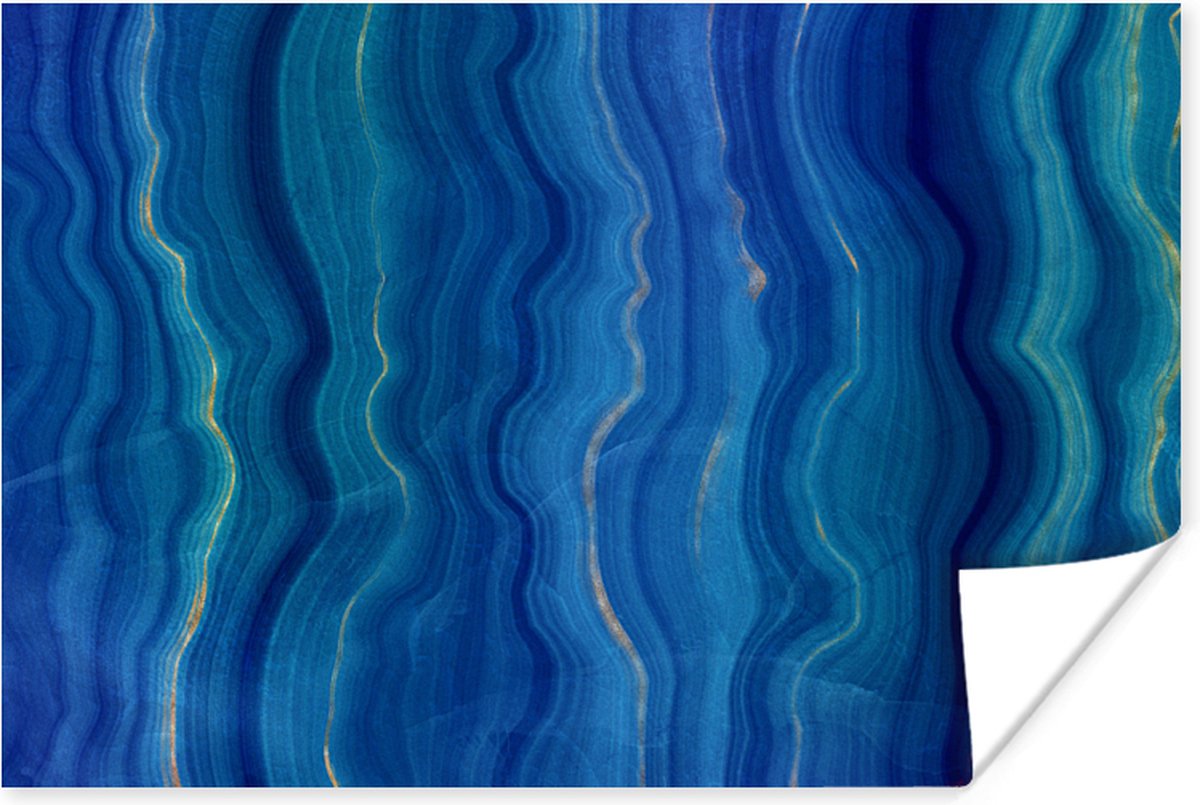 Poster Agaat geode - Edelstenen - Blauw - 90x60 cm