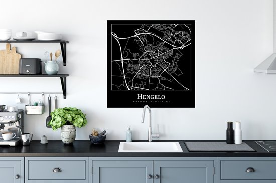 Affiche Hengelo - Plan de la ville - Carte - Plan d'étage - 75x75 cm
