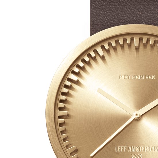LEFF amsterdam - D38 - Horloge - Leer - Goud/Bruin - Ø 38mm