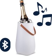 BluMill Wijnkoeler met Bluetooth Speaker - Flessenkoeler - Inclusief LED Verlichting - Glad Design