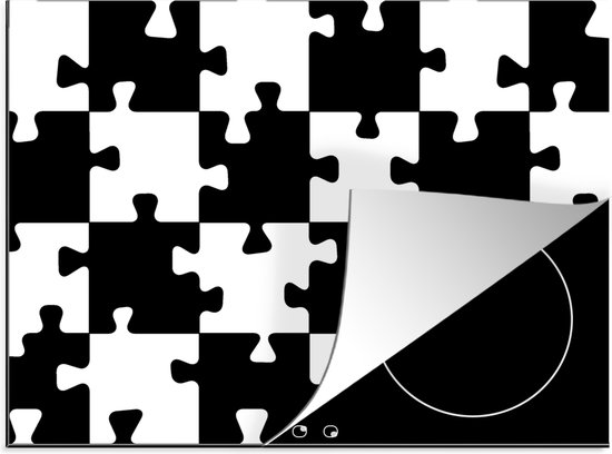 KitchenYeah® Inductie beschermer 71x52 cm - Puzzel - Schaken - Patronen - Kookplaataccessoires - Afdekplaat voor kookplaat - Inductiebeschermer - Inductiemat - Inductieplaat mat
