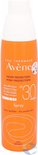 Oranje spuitbus Avène zonbescherming, SPF 30, 'HAUTE PROTECTION HIGH PROTECTION SPRAY', met kindericoontje.