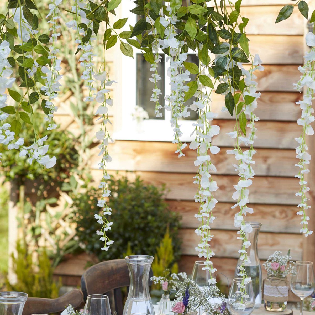 Ginger Ray - Slinger Wisteria wit (4 stuks)