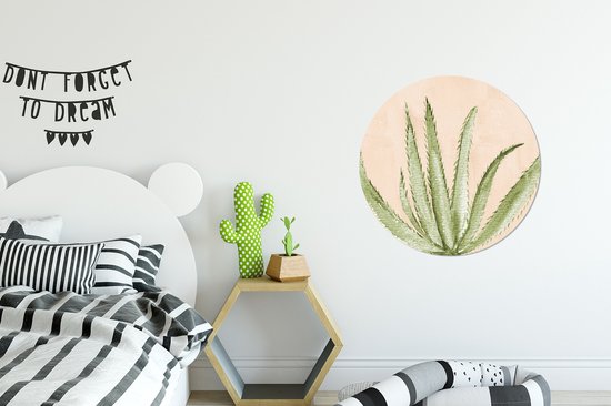 Cercle Mural - Cercle Mural Intérieur - Aquarelle - Plante Succulente - Bohème - Botanique - ⌀ 60 cm - Décoration murale - Peintures Ronds