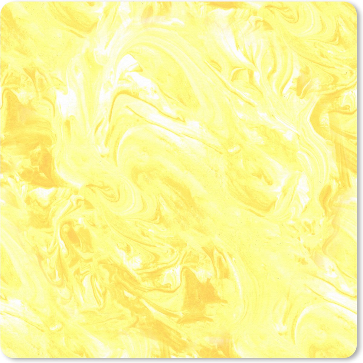 Muismat XXL 40x40 cm - Bureau onderlegger - Bureau mat Geel - Patronen - Marmer print - Verf - Bureaumat - Gaming mousepad xl - Bureaulegger groot - Computer deskmat