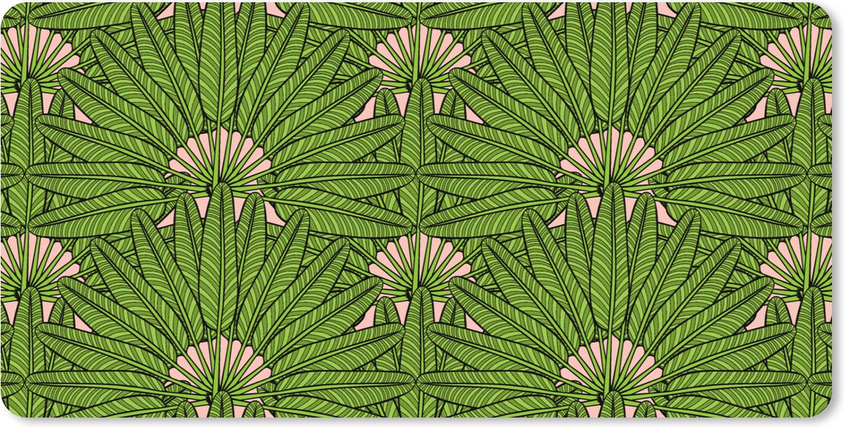 Muismat XXL 90x45 cm - Bureau onderlegger - Bureau mat Palmblad - Patronen - Jungle - Tropisch - Bureaumat - Gaming mousepad xl - Bureaulegger groot - Computer deskmat