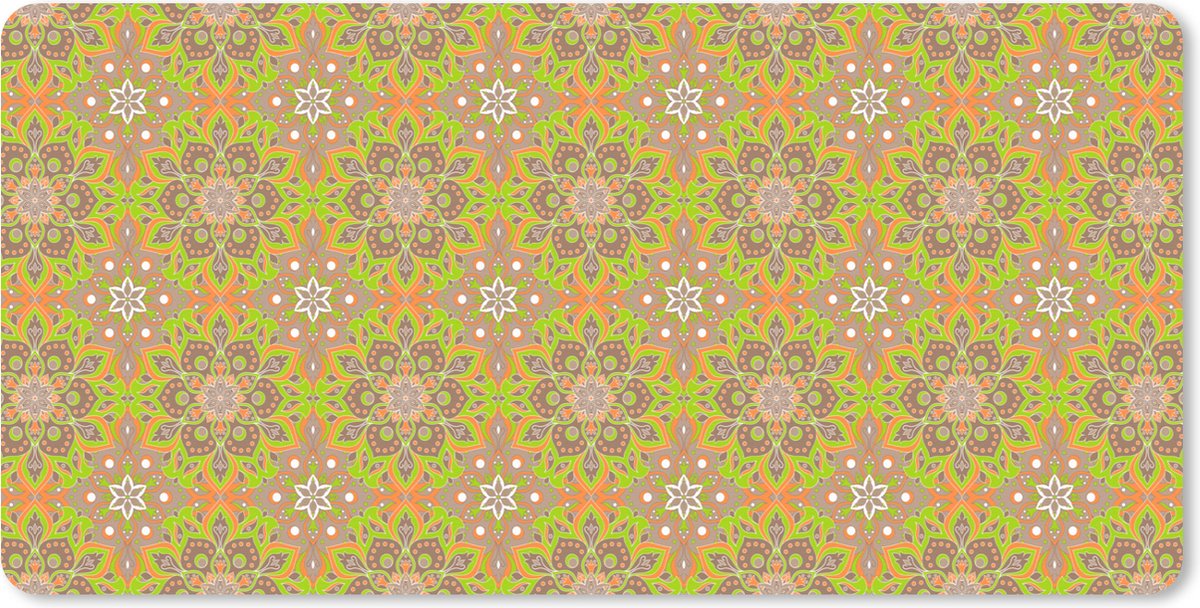Muismat XXL 120x60 cm - Bureau onderlegger - Bureau mat Bohemian - Mandala - Patronen - Bureaumat - Gaming mousepad xl - Bureaulegger groot - Computer deskmat