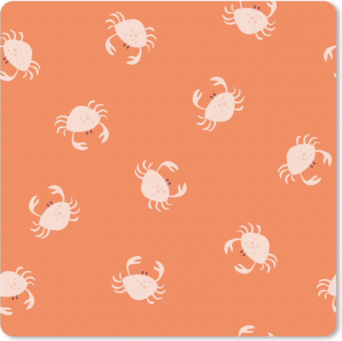 Muismat XXL 40x40 cm - Bureau onderlegger - Bureau mat Patronen - Strand - Krab - Bureaumat - Gaming mousepad xl - Bureaulegger groot - Computer deskmat