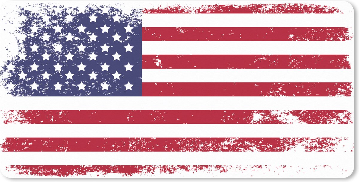 Muismat XXL 120x60 cm - Bureau onderlegger - Bureau mat Vlag - Vintage - Amerika - Bureaumat - Gaming mousepad xl - Bureaulegger groot - Computer deskmat