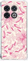 Telefoonhoesje  OnePlus 10 Pro TPU Case anti-shock met transparante rand Roze Bloemen