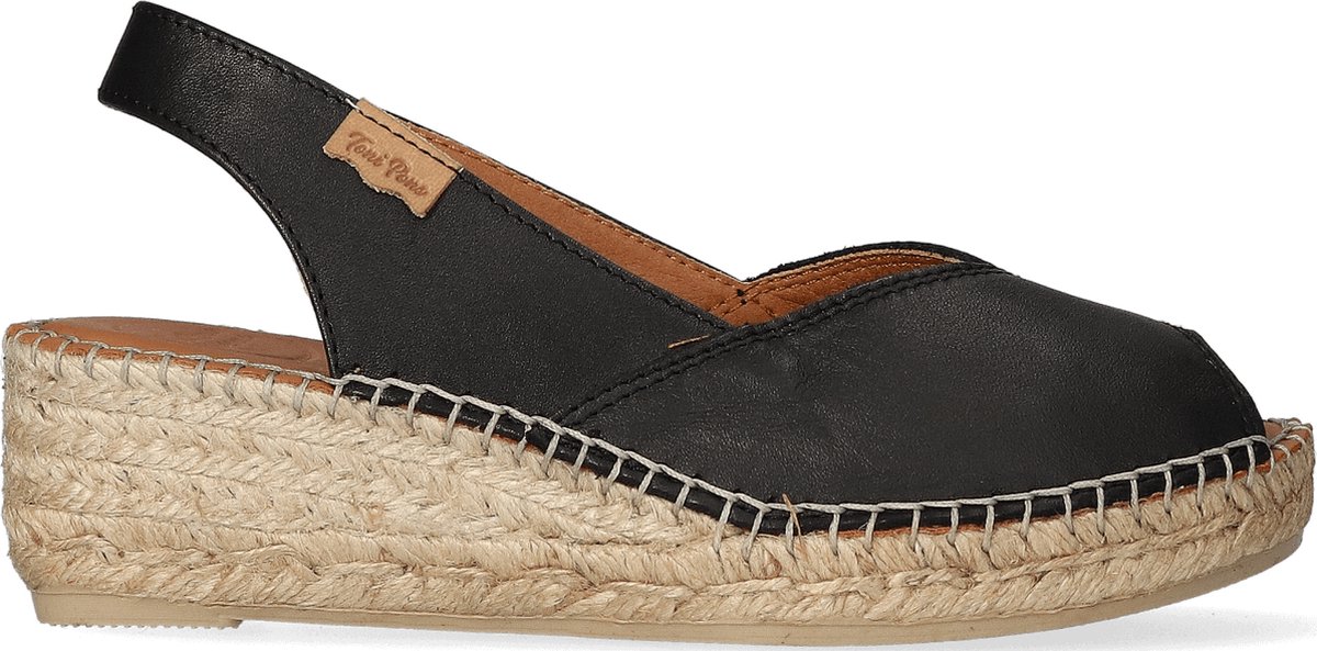 Toni Pons Bernia-P Dames Espadrilles Negre | Zwart | Leer | Maat 42 | BERNIAPnegre