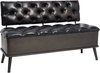 vidaXL - Opbergbank - met - rugleuning - 110 - cm - kunstleer - zwart