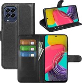 Samsung Galaxy M53 Hoesje - MobyDefend Kunstleren Wallet Book Case (Sluiting Voorkant) - Zwart - GSM Hoesje - Telefoonhoesje Geschikt Voor Samsung Galaxy M53