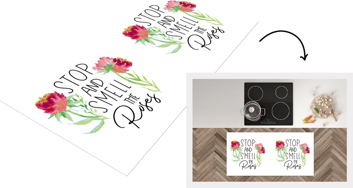 KitchenYeah Keukenloper - Loper keuken - Quotes - Stop and smell the roses - Spreuken - Keukenloper vinyl, foto 2