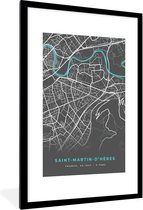 Fotolijst incl. Poster - Saint-Martin-D'Hères - Frankrijk - Plattegrond - Stadskaart - Kaart - 80x120 cm - Posterlijst