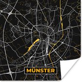 Poster Duitsland - Münster - Stadskaart - Plattegrond - Kaart - Goud - 75x75 cm