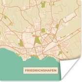 Poster Friedrichshafen - Kaart - Stadskaart - Vintage - Plattegrond - 50x50 cm