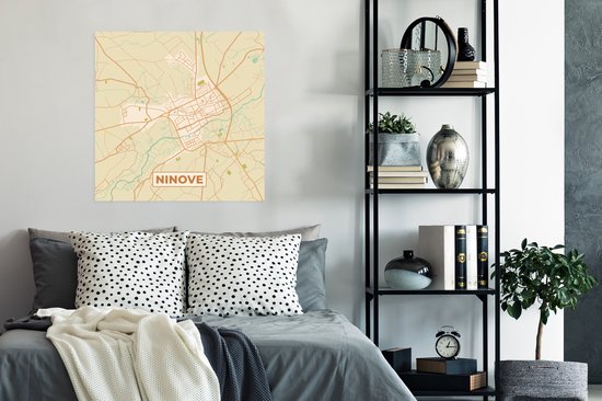 Affiche Ninove - Carte - België - Plan de la ville - Plan d'étage - 75x75 cm