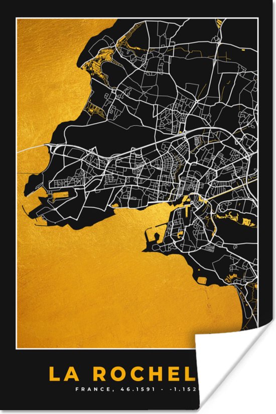 Poster Stadskaart – la Rochelle - Frankrijk – Kaart – Plattegrond - 40x60 cm