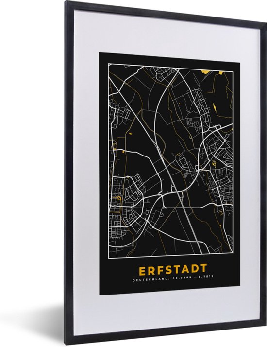 Fotolijst Incl Poster Stadskaart Plattegrond Duitsland Goud Erfstadt Bol Com