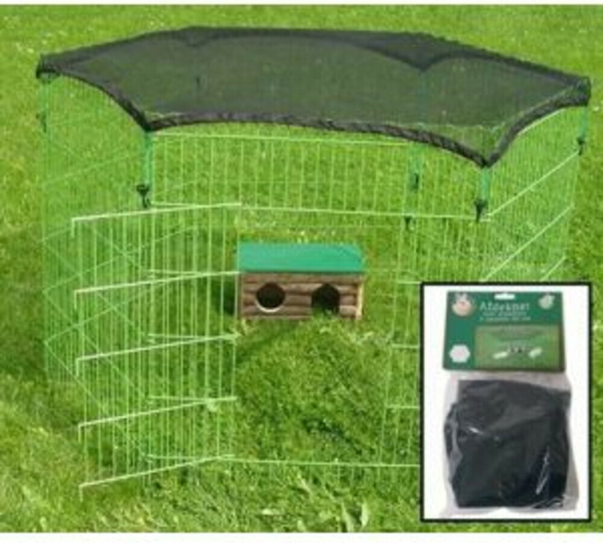 Boon Konijnenren Afdeknet Klein - Zwart 60cm 6 panelen thumbnail 2