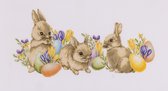 Dutch Stitch Brothers - Counted Cross Stitch Kit - Easter Bunnies - Aida - 14 Count - Embroidery Kit for Adults - DMC Embroidery Threads and other Cross Stitch Supplies Included - DSB020