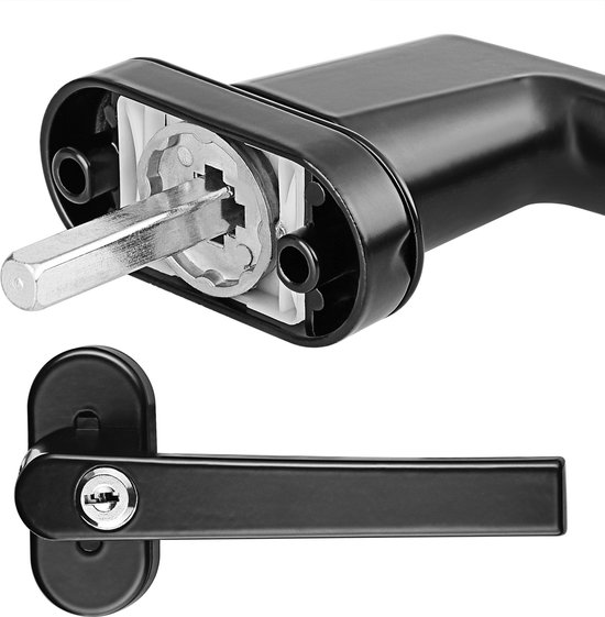 Monzana lot de 6 poignées de fenêtre noir en acier verrouillable 35 cm