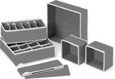 Navaris stoffen opbergbox voor kledingkast - Set van 6 - Ladeverdeler te gebruiken voor ondergoed, sokken en stropdassen - Grijs