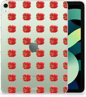 Back cover met naam iPad Air (2020/2022) 10.9 inch Hoesje Paprika Red met doorzichte zijkanten