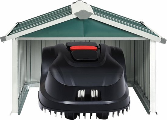 vidaXL - Overkapping - voor - robotmaaier - 92x97x63 - cm - staal - groen van VidaXL — afbeelding 5