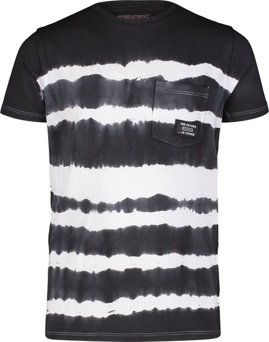 4PRESIDENT T-shirt jongens - Black Tie Dye - Maat 164