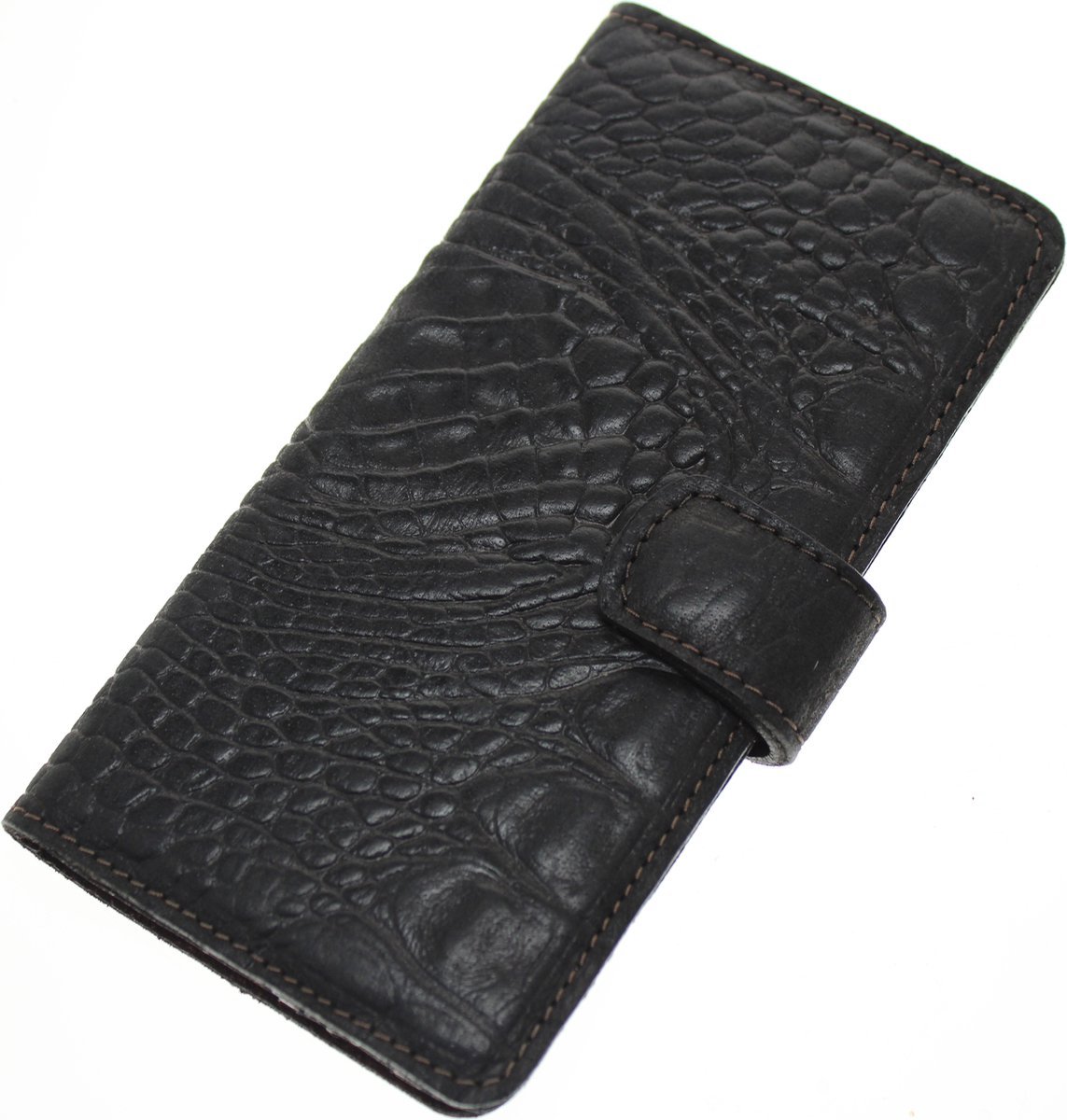 Made-NL Apple iPhone 11 Pro Handgemaakte book case Zwart krokodillenprint robuuste hoesje